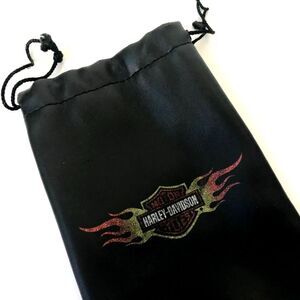 Vintage Harley Davidson Sunglass Eyeglass Case Biker Gift Soft Case Black Logo
